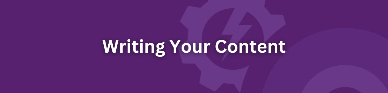 Writing Your Content
